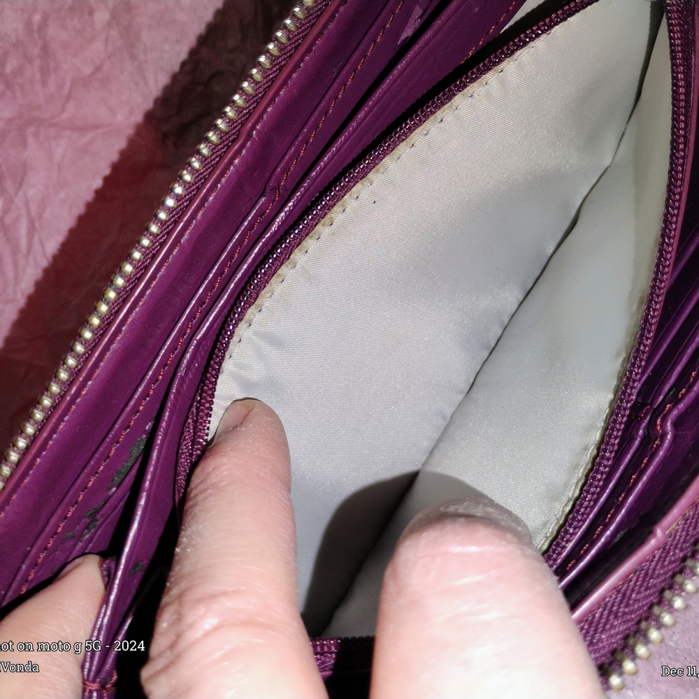 Vintage Soho Trifold Coach Fuchsia Leather Wallet - Picture 3 of 6
